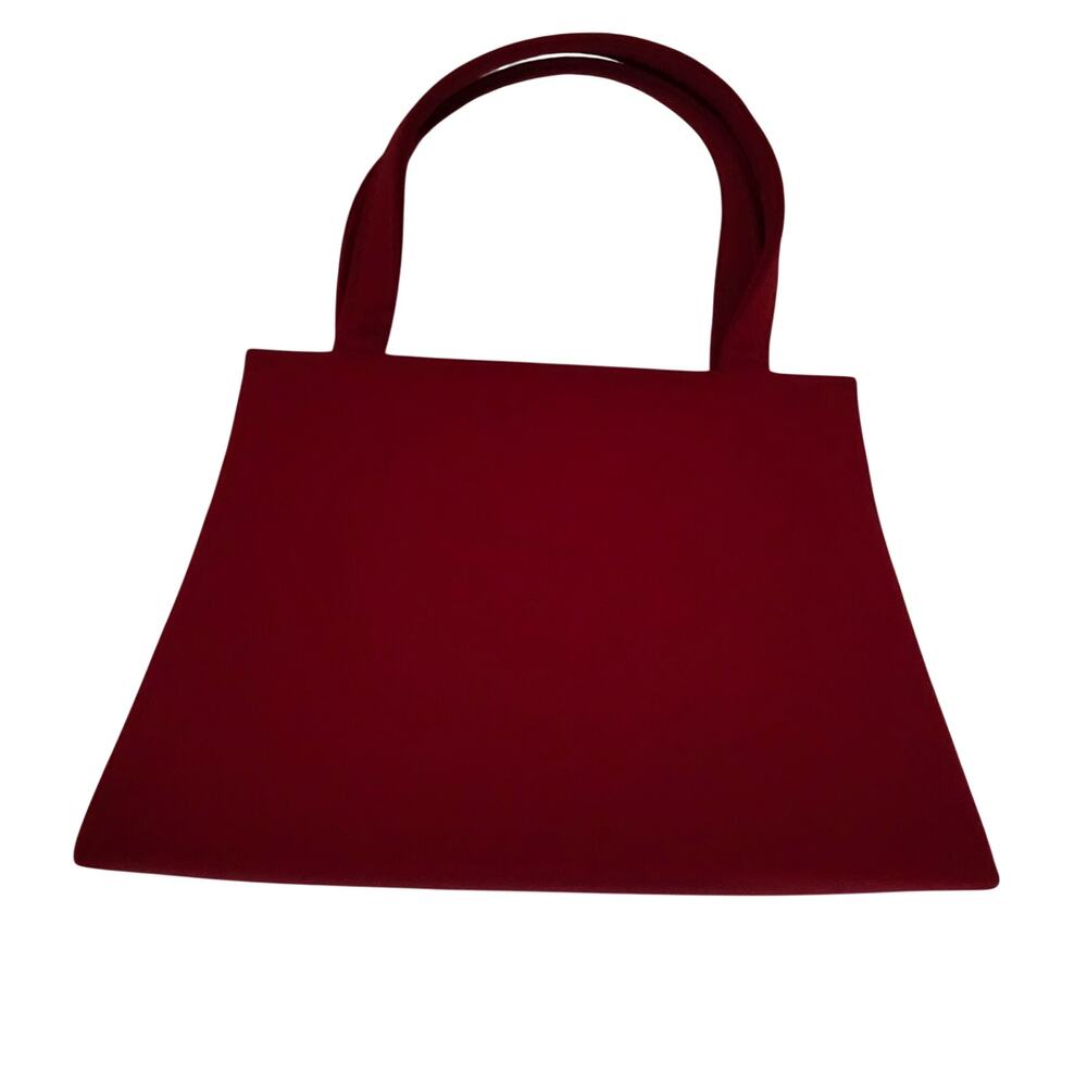 Small Red Satin Evening Clutch/Handbag with Matching Handles and Straps